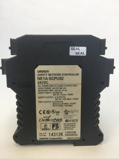 OMRON NE1A-SCPU02 SAFETY NETWORK CONTROLLER 8 OUTPUT 24VDC 0.5A 40 INPUT 24VDC1