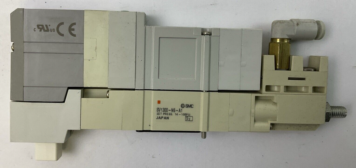 SMC SV1400-5FUD SOLENOID VALVE 24VDC SV1300-N6-A1 INTERFACE REGULATOR 14-100PSI1