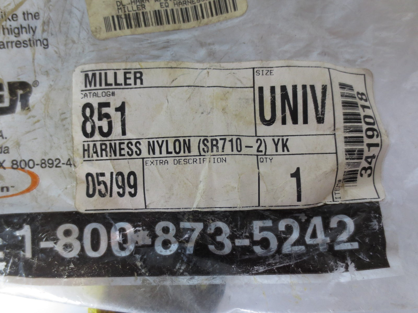 MILLER 851 / 18566552019 UNIVERSAL NYLON DURAFLEX HARNESS - NEW SURPLUS9
