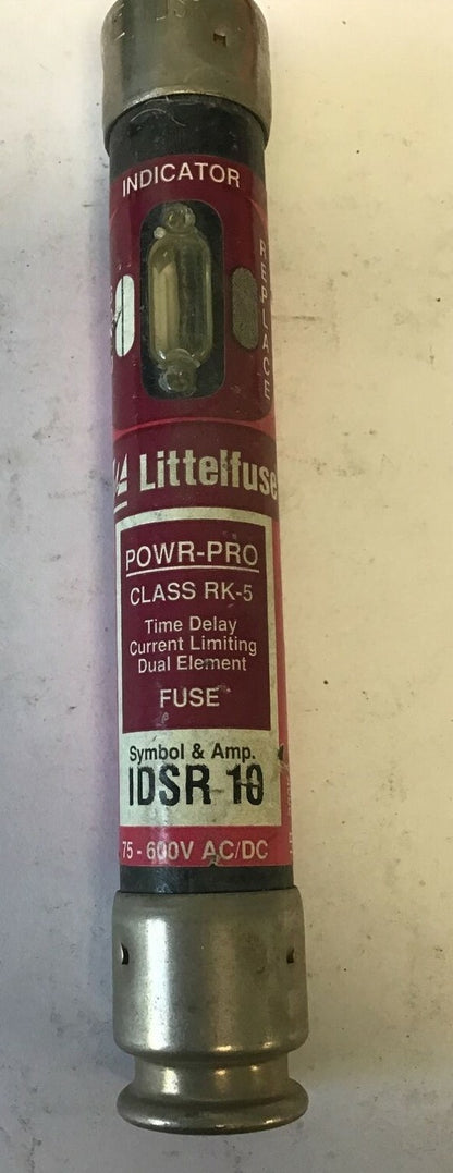 LITTELFUSE IDSR 10 FUSE POWR-PRO RK5 10A 600VAC TIME DELAY  ***LOTOF2***1