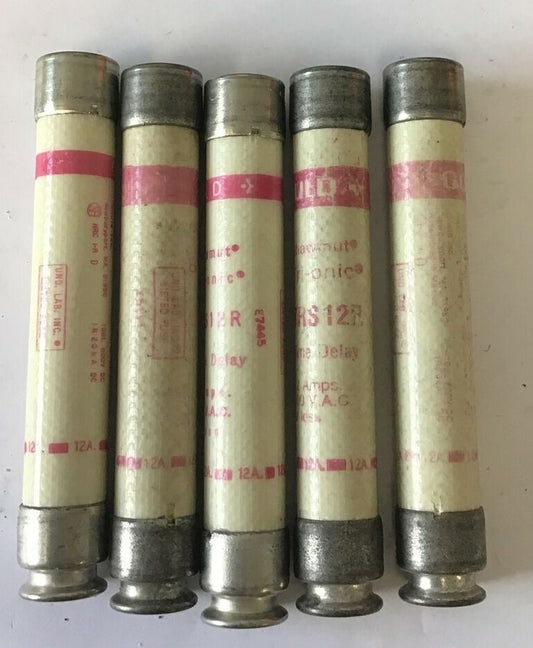 GOULD SHAWMUT TRS12R TRI-ONIC FUSE 12 600VAC TIME DELAY ***LOTOF5***0