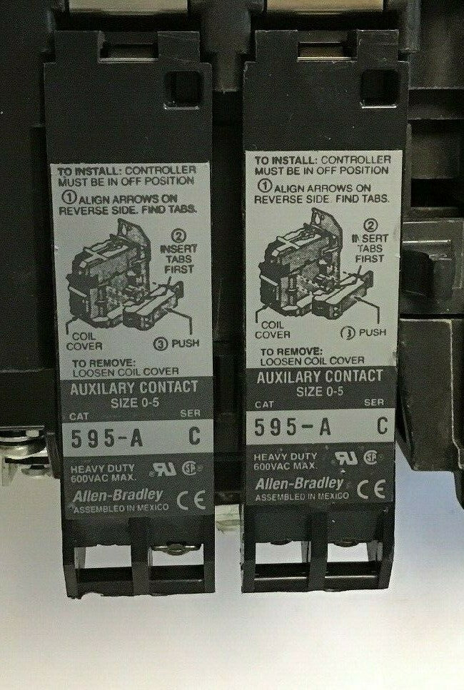 ALLEN-BRADLEY 509-BO*-E1+ SIZE 1 STARTER 120 V COIL  W/592-EECC W/595-A SER.C5
