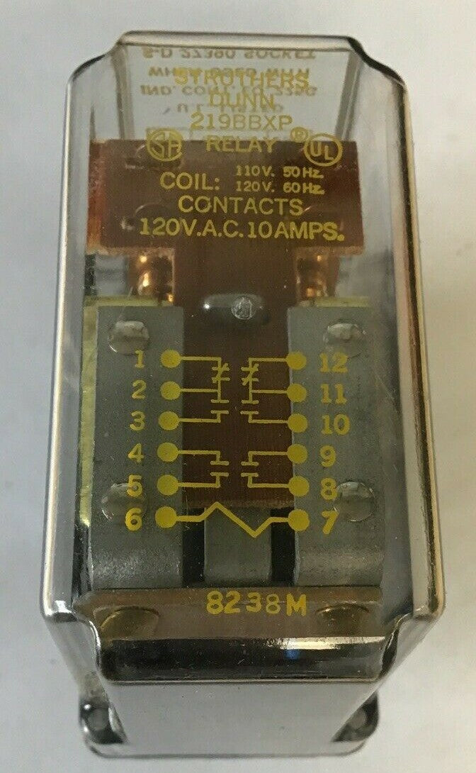 STRUTHERS-DUNN 219BBXP CONT. DPDT x 2 N.O. 120V 60CY2