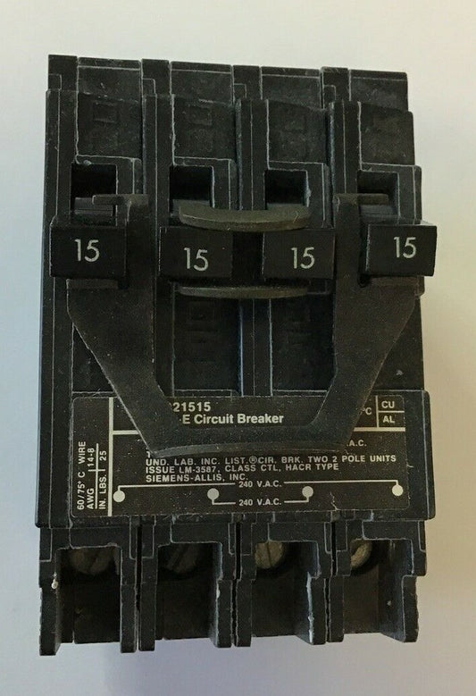 ITE Q21515 CIRCUIT BREAKER 120/240VAC 2POLE 15A 0
