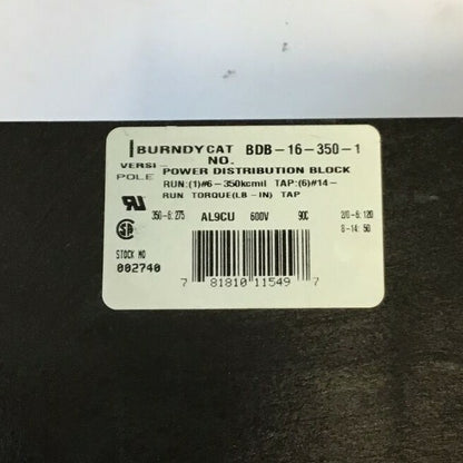 BURNDY BDB-16-350-1 POWER DISTRIBUTION BLOCK VERSI-POLE 1