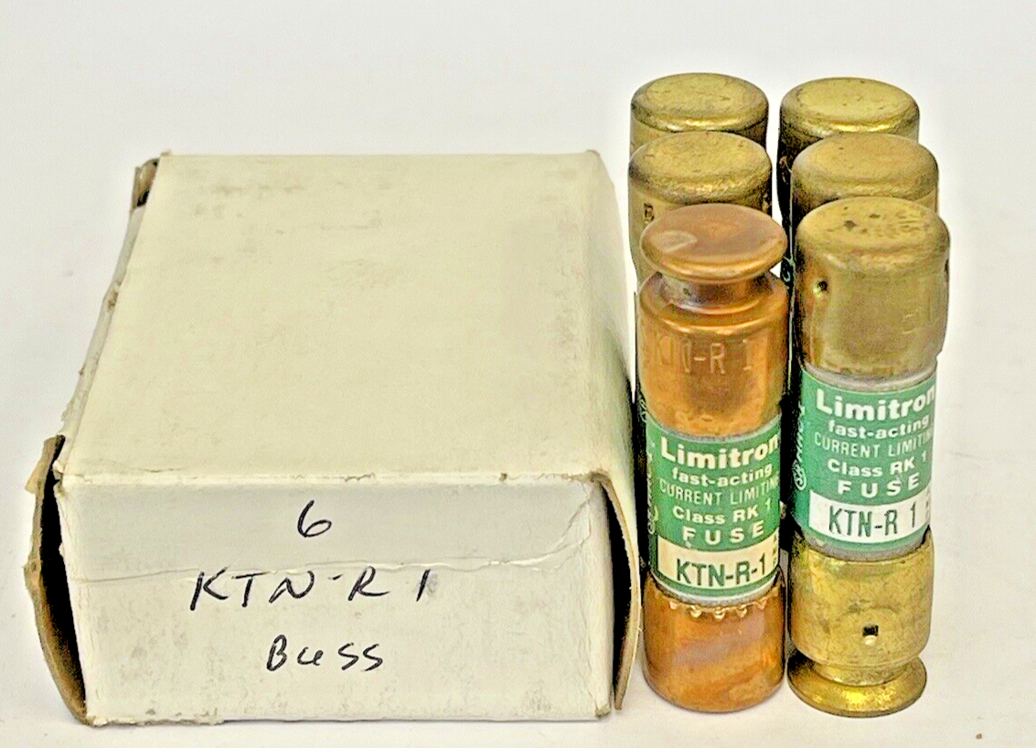 BUSSMANN - *BOX OF 6* - KTN-R 1 - 1 AMP, 250 VAC - LIMITRON, FAST-ACTING FUSES0