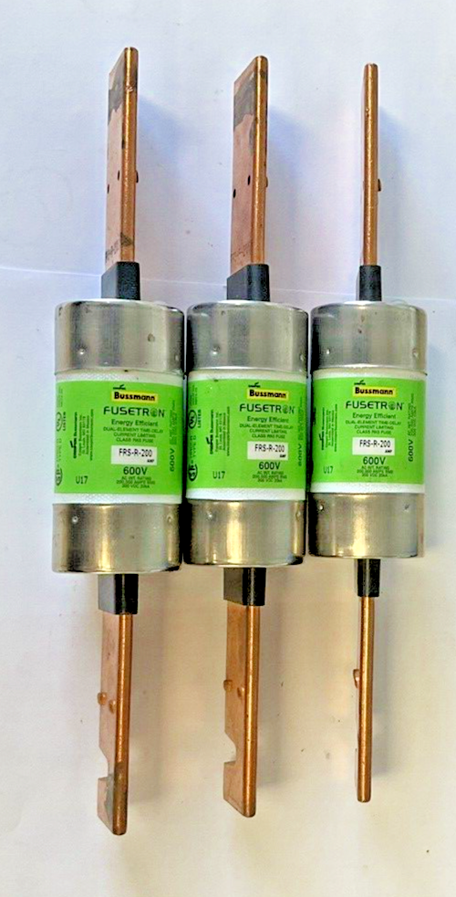 BUSSMANN FRS-R-200 FUSETRON 200AMP FUSE 600VAC 300VDC 20KA***LOTOF3***0