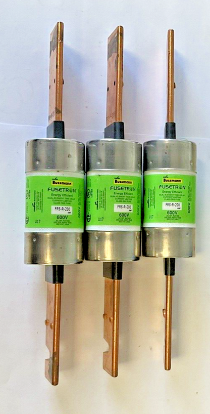 BUSSMANN FRS-R-200 FUSETRON 200AMP FUSE 600VAC 300VDC 20KA***LOTOF3***0