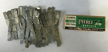 PIERCE 215 RENEWABLE FUSE LINKS 15A 250 VOLT REFILLS****LOTOF100***0