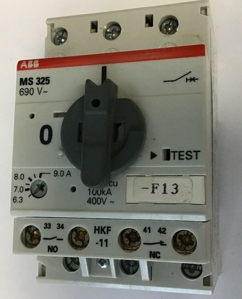 ABB MS 325 MANUAL MOTOR STARTED CIRCUIT PROTECTOR 9.0A0