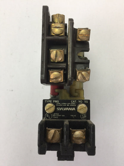 SYLVANIA PMS 6S SLIM JIM RELAY TB139-1 COIL 110-120V 60HZ 110V 50HZ0