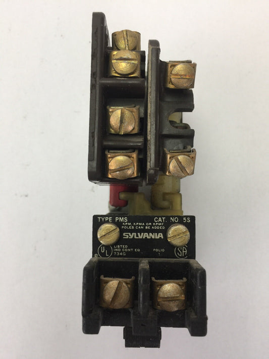 SYLVANIA PMS 6S SLIM JIM RELAY TB139-1 COIL 110-120V 60HZ 110V 50HZ0