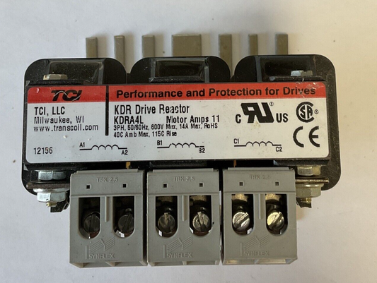 TCI KDRA4L KDR LINE DRIVE REACTOR MOTOR 11A 3PH 600V0
