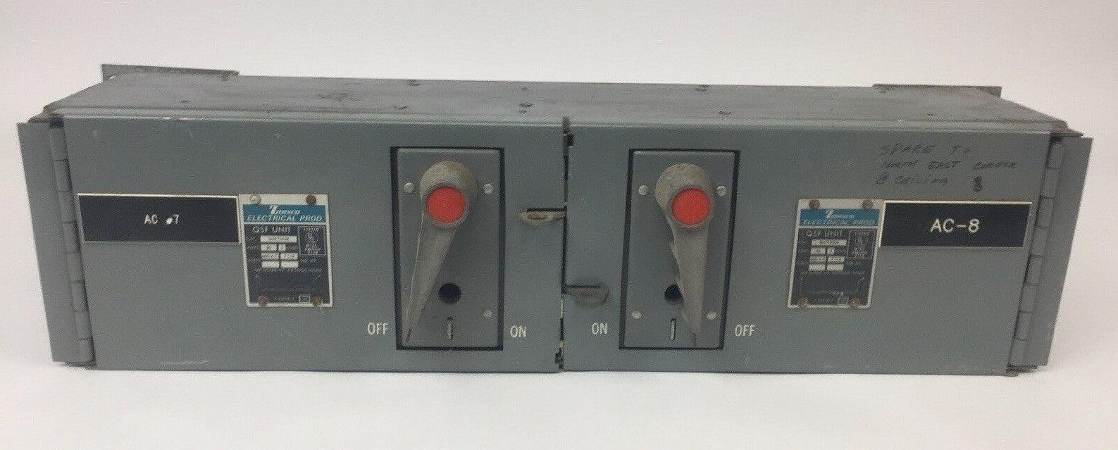 ZINSCO QSFT353B TWIN PANELBOARD FUSIBLE 30AMP 600VAC 3 POLE 7 1/8 HP0