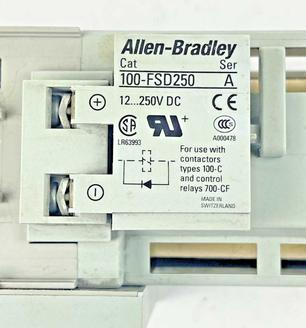 ALLEN BRADLEY - 100-C43Z*00 SER. A 25VDC COIL - 100-S SER. B - 100-FSD250 SER. A1
