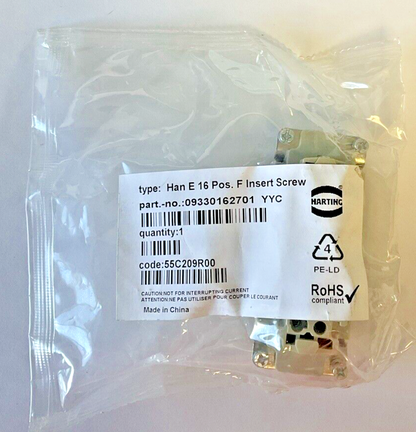 HARTING 09330162701 TERMINAL CONNECTOR 16A 600V 6KV0