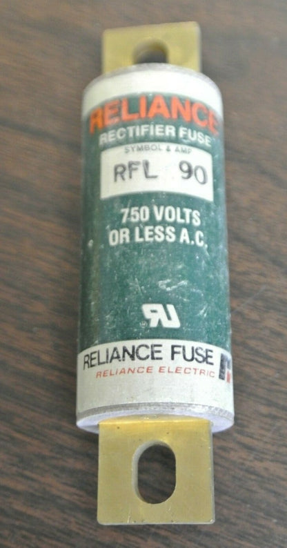 BOX of 5 / RELIANCE RFL90 RECTIFIER FUSES / 750V / 90A / NEW SURPLUS2