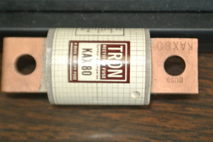 BOX of 10 / BUSSMANN / TRON KAX80 RECTIFIER FUSE / 250V / 80A / NEW SURPLUS3