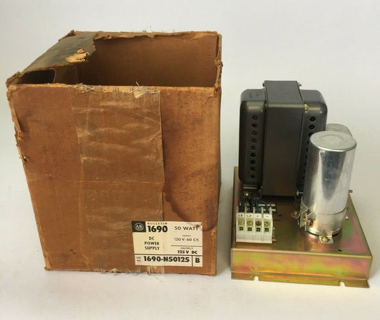 ALLEN BRADLEY 1690-N50125 DC POWER SUPPLY INPUT 120V 60CY OUTPUT 125VDC 50WATTS 0