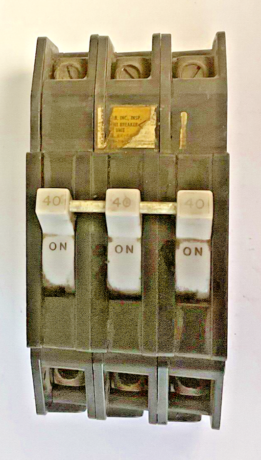 ZINSCO 40A CIRCUTI BREAKER 3POLE Q-240