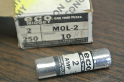 LOT of 4 / ECONOMY / ECO / FPE MOL-2 MIDGET FUSE / 2A / 250V  MOL22
