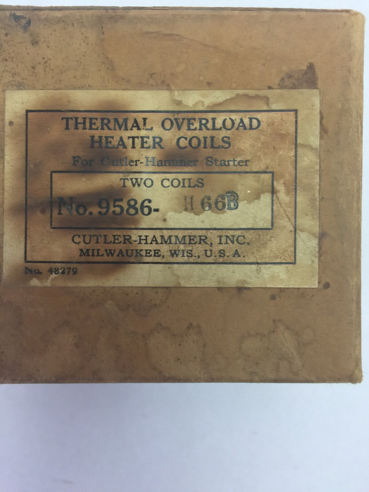 CUTLER HAMMER 9586-H66B THERMAL OVERLOAD HEATER COILS FOR CUTLER HAMMER STARTER1