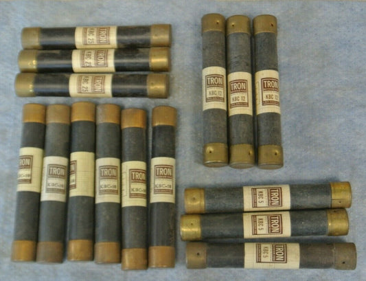 LOT of 15 / BUSS RECTIFIER FUSES / KAB-5, KAB-10, KAB-12, KAB-25 / NEW SURPLUS0