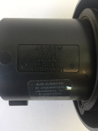 HUBBELL 460B5W PIN & SLEEVE WATERTIGHT INLET 60AMP 600VAC 3POLE 4 WIRE GROUNDING1