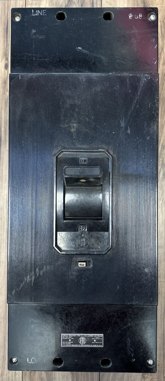 ITE ET9395 1000AMP CIRCUIT BREAKER FRAME 3P 600VAC 250VDC WITH 800AMP TRIP UNIT0