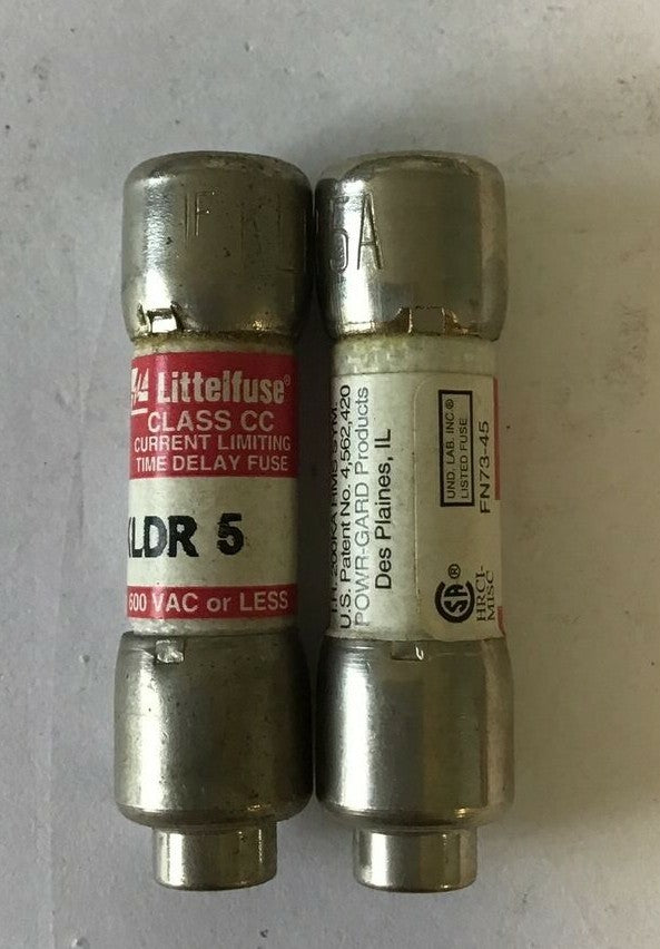 LITTELFUSE KLDR 5 FUSE 600VAC CLASS CC 5AMP ***LOTOF2***0