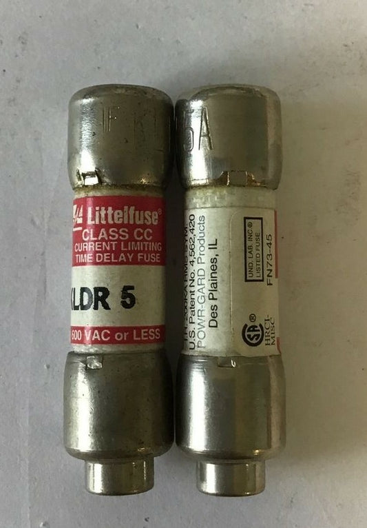 LITTELFUSE KLDR 5 FUSE 600VAC CLASS CC 5AMP ***LOTOF2***0