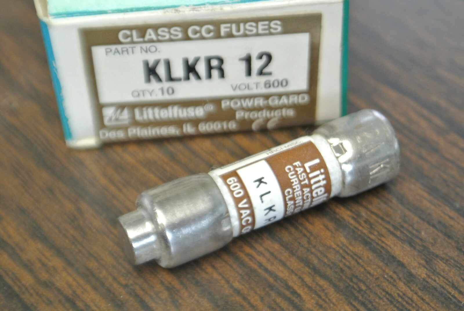 LOT of 2 / LITTELFUSE KLKR12 CLASS CC FUSE / 12A / 600V / NEW SURPLUS KLKR-123