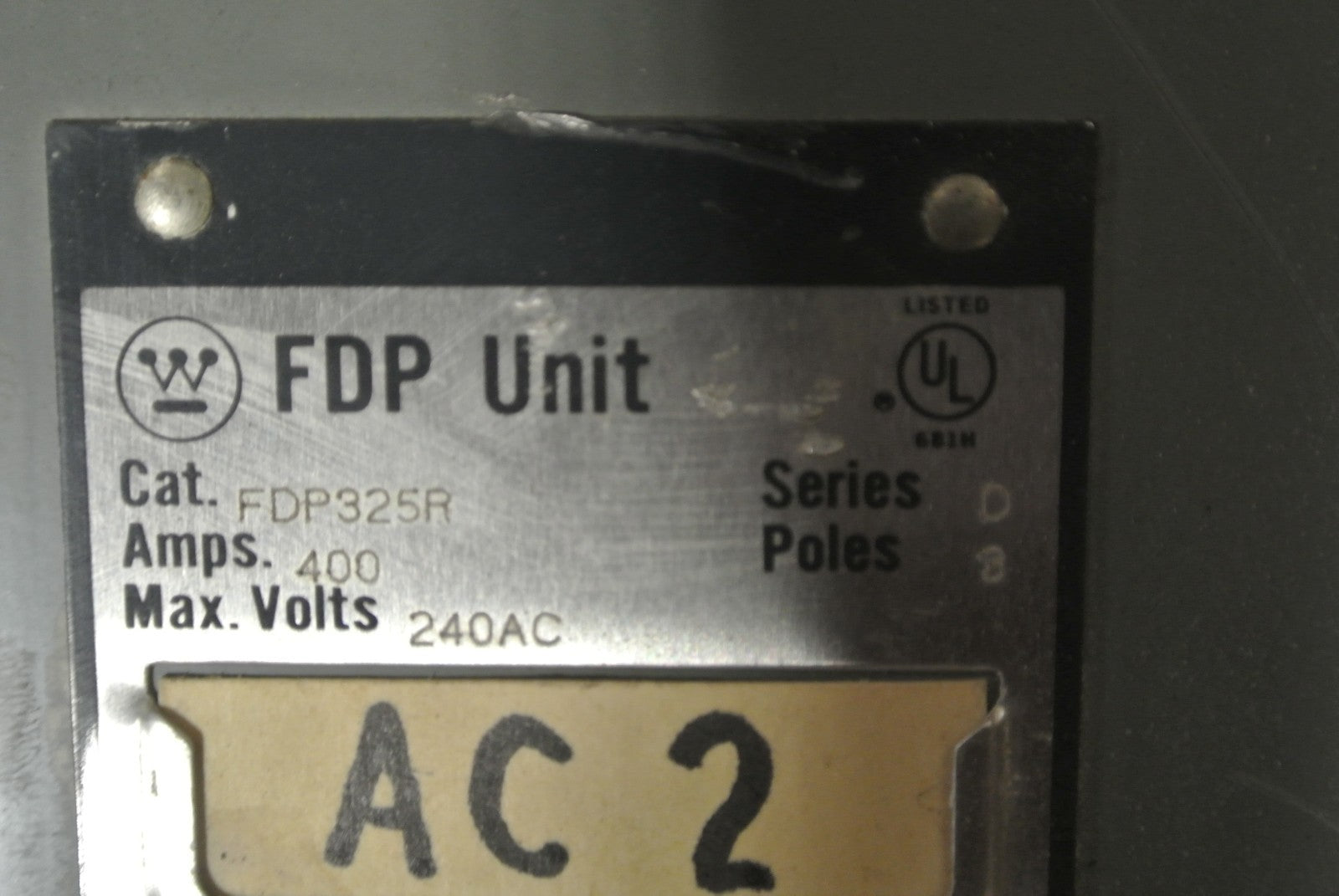 WESTINGHOUSE FDP325R FUSIBLE FDP SWITCH - 240V, 400A, 3-POLE1