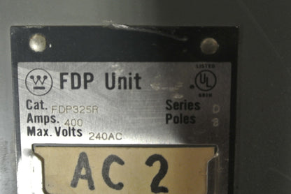 WESTINGHOUSE FDP325R FUSIBLE FDP SWITCH - 240V, 400A, 3-POLE1