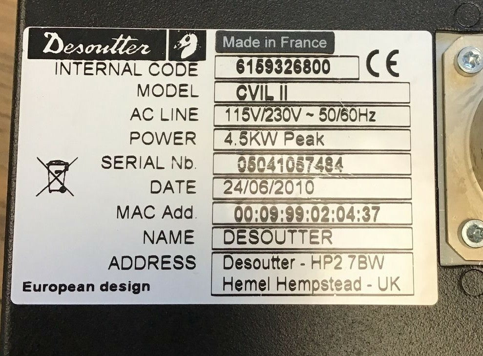 DESOUTTER CVIL II NUTRUNNER CONTROLLER 115/230VAC 50/60HZ 4.5KW5