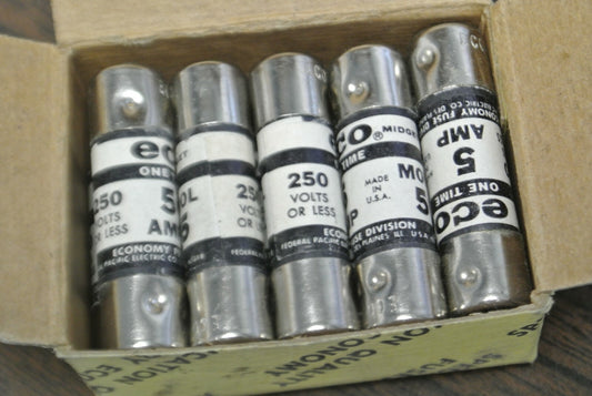 BOX of 10 / ECONOMY / ECO / FPE MOL-5 MIDGET FUSE / 5A / 250V0