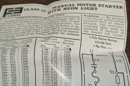 FURNAS 10BA1PB MANUAL STARTER 115/230V 1HP 1-PH 1-POLE OPEN w/ NEON PILOT LIGHT4