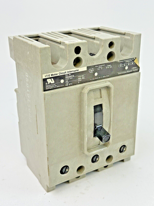 ITE - HE3A010 - MOTOR CIRCUIT INTERRUPTER - 10 A/3 POLE/480 VAC/TYPE HE ETI0
