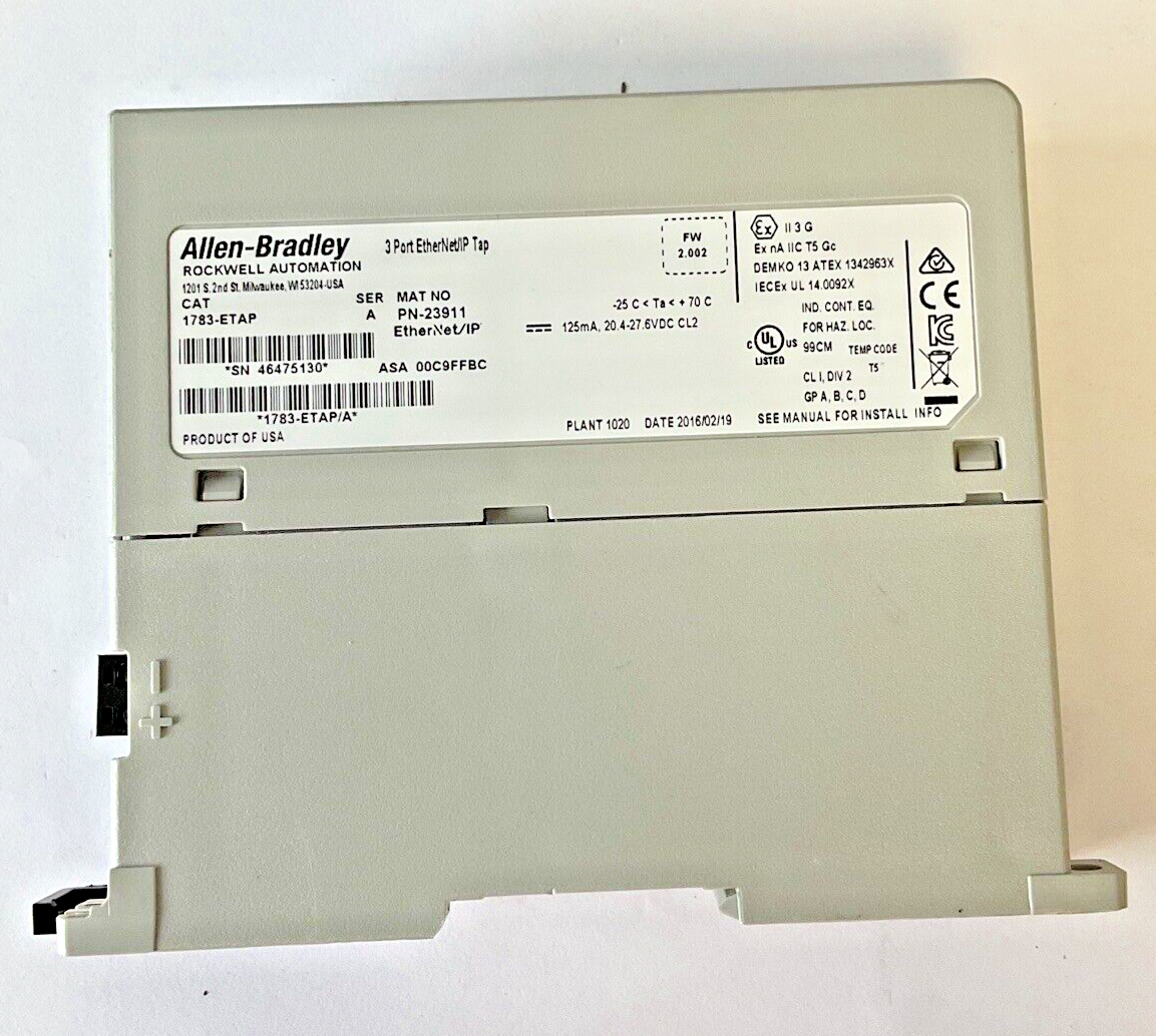 ALLEN BRADLEY 1783-ETAP 3PORT ETHERNET/IP TAP FW:2.002 SER.A3