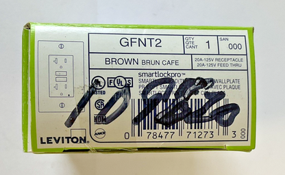 LEVITON GFNT2 GFCI OUTLET W/ WALLPLATE 20A 125V0