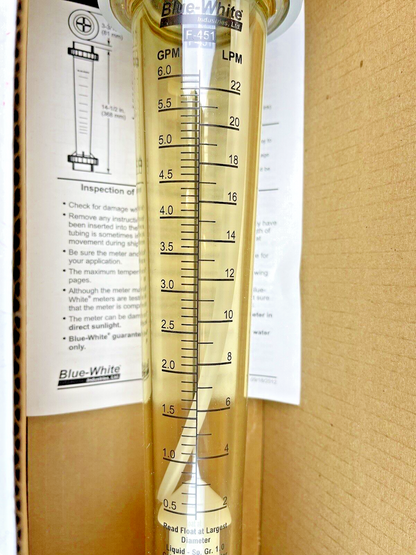 BLUE-WHITE - F-451 SERIES 1-1/2" .5-6 GPM - PTFE FLOAT, SS ROD, AND VITON O-RING4