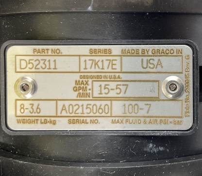 GRACO HUSKY 515 D52311 DOUBLE PUMP DIAPHRAGM GPM 15-573