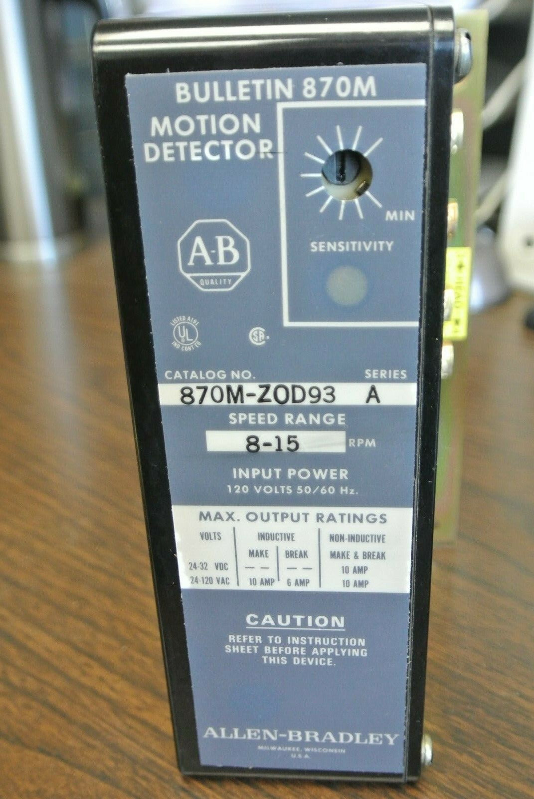 ALLEN-BRADLEY 870M-ZOD93 Ser. A / MOTION DETECTOR 8-15 RPM / NEW SURPLUS3