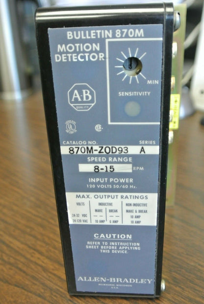 ALLEN-BRADLEY 870M-ZOD93 Ser. A / MOTION DETECTOR 8-15 RPM / NEW SURPLUS3