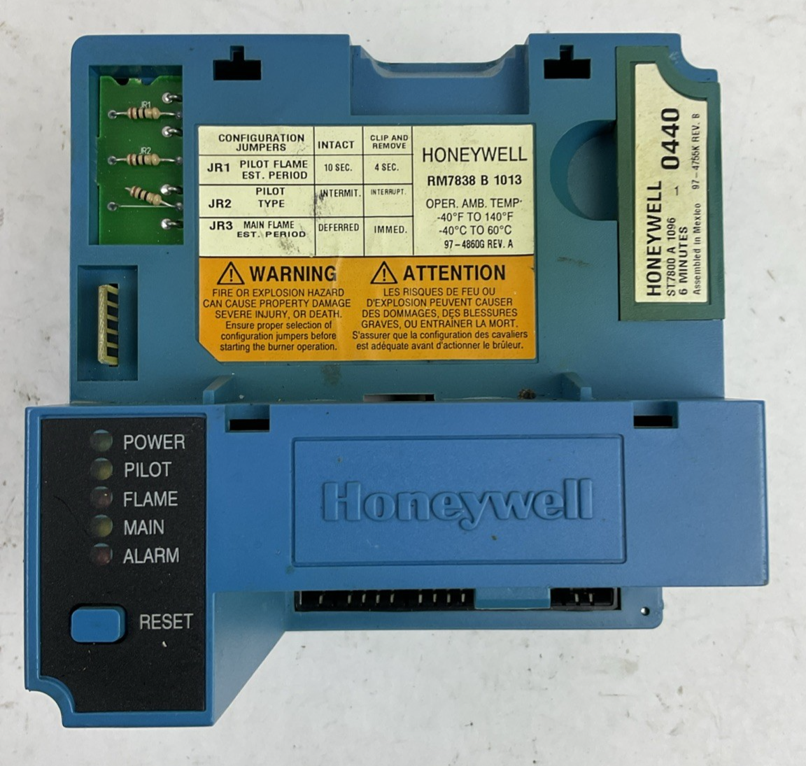 HONEYWELL RM7838 B 1013 BURNER CONTROL 97-4861AE REV F1