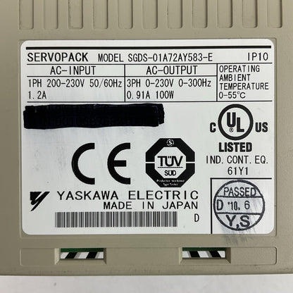 YASKAWA SGDS-01A72AY583-E SERVOPACK 230VAC SERVO DRIVE1