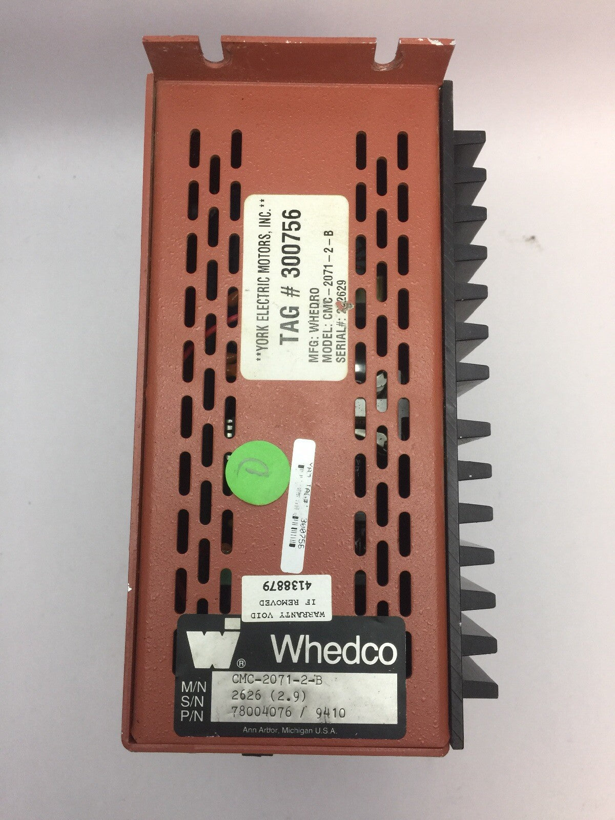 WHEDCO CMC-2071-2-B SERVO MOTOR CONTOLLER 78004076/9410 2