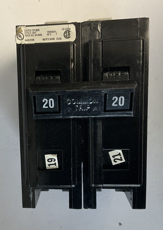 CUTLER HAMMER QBHW2020 CIRCUIT BREAKER 120/240VAC 2POLE0