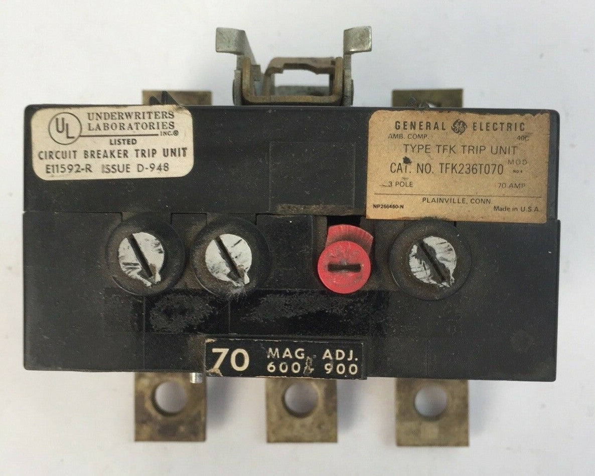 GE TFK236T070 TRIP UNIT 70AMP INST TRIP 600-900AMP 3POLE0