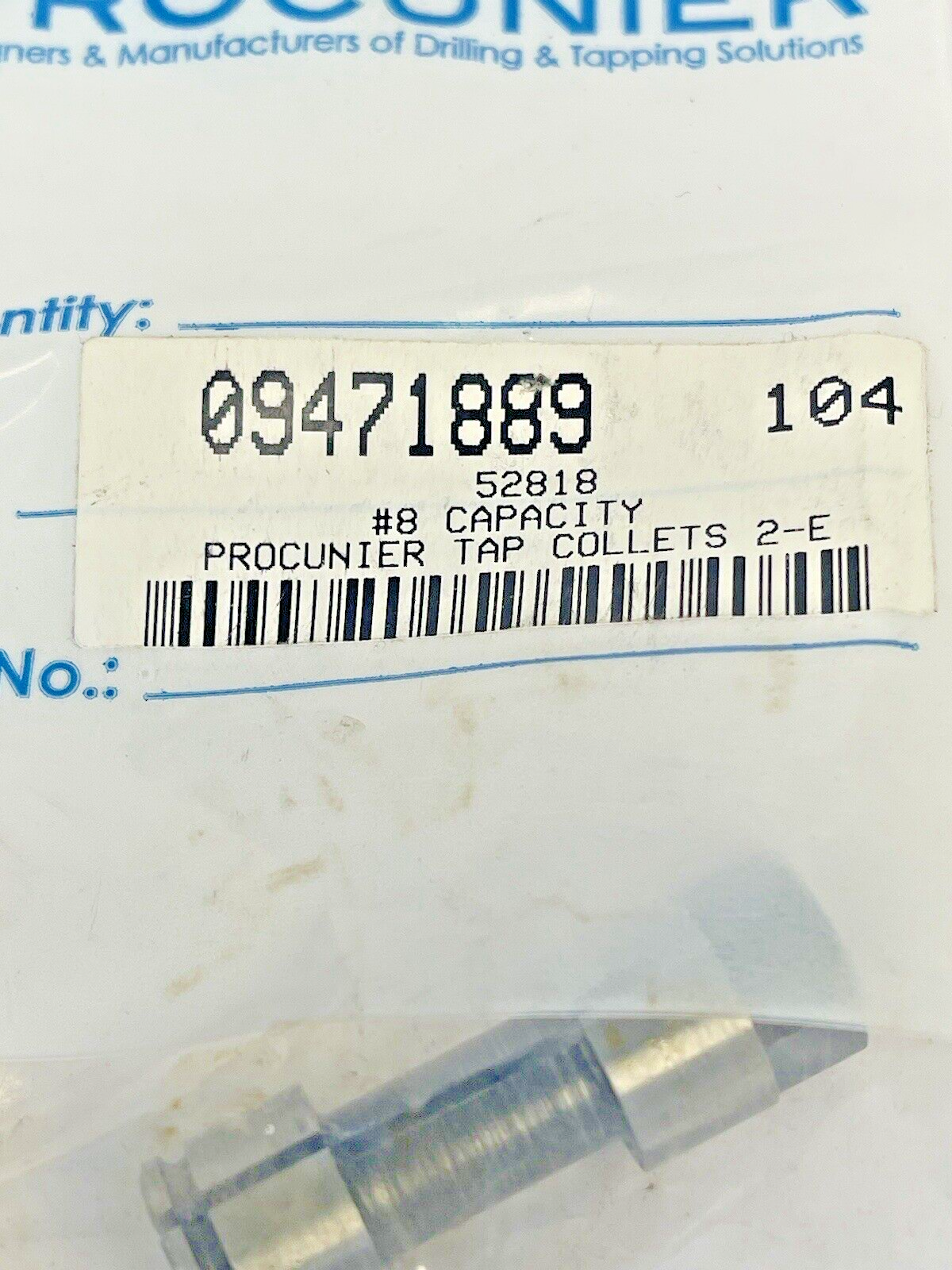 ROCKFORD ETTCO PROCUNIER - 09471889 - TYPE 2-E TAP COLLET - #8 CAPACITY1